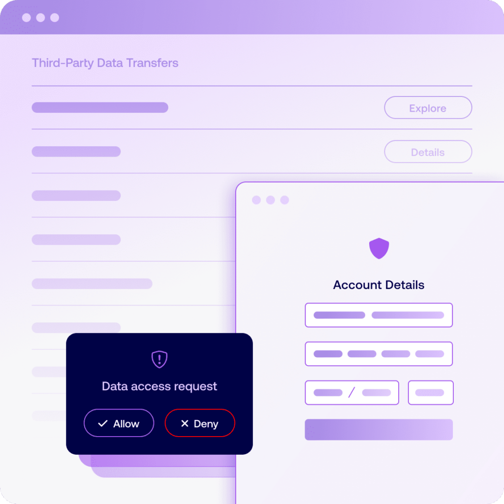 Web application security layers graphic with scripts and trackers