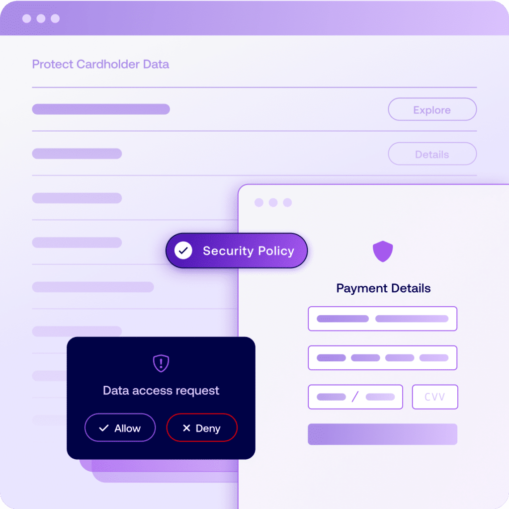 User interface element for Protect Cardholder Data