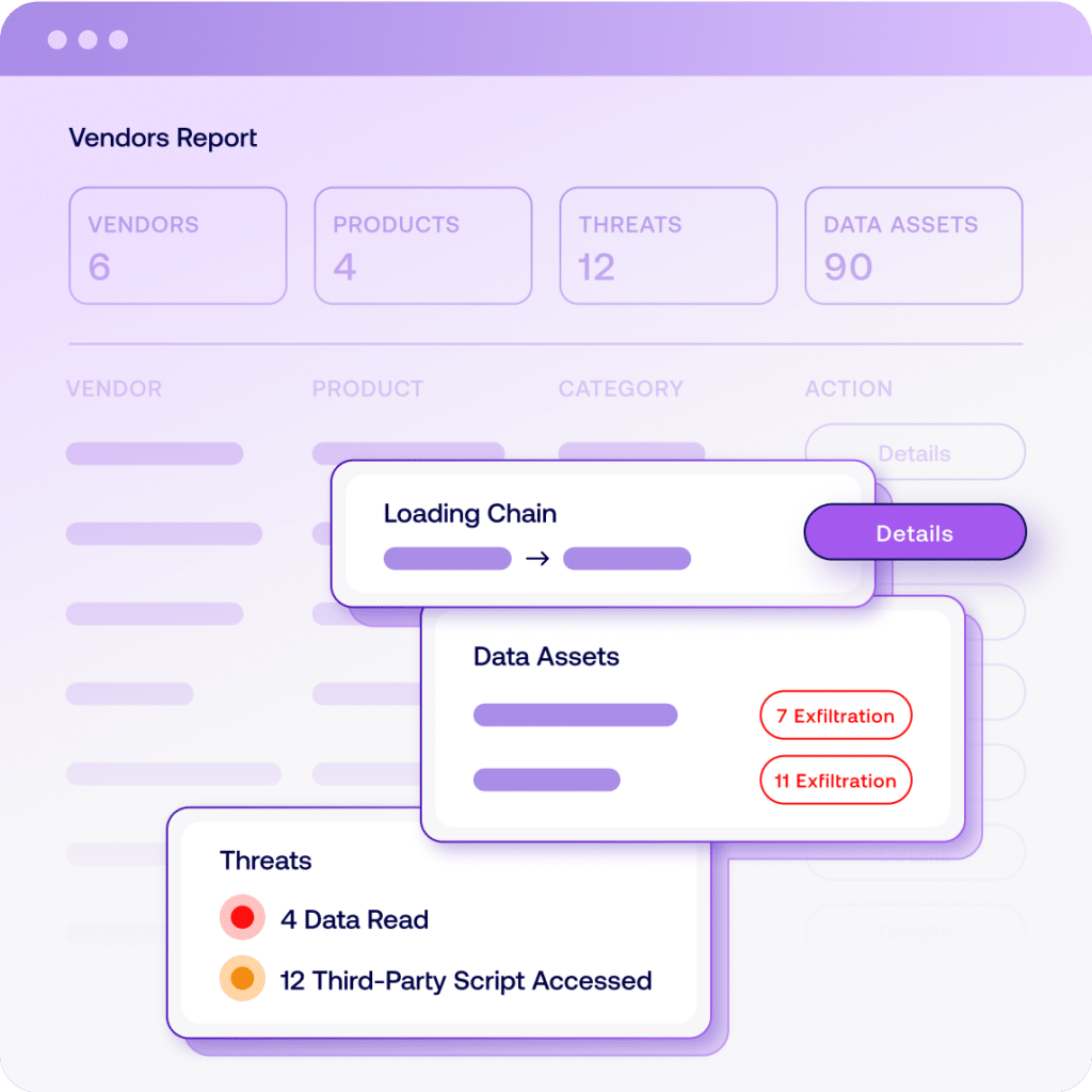 Interactive vendors report dashboard highlighting the number of vendors